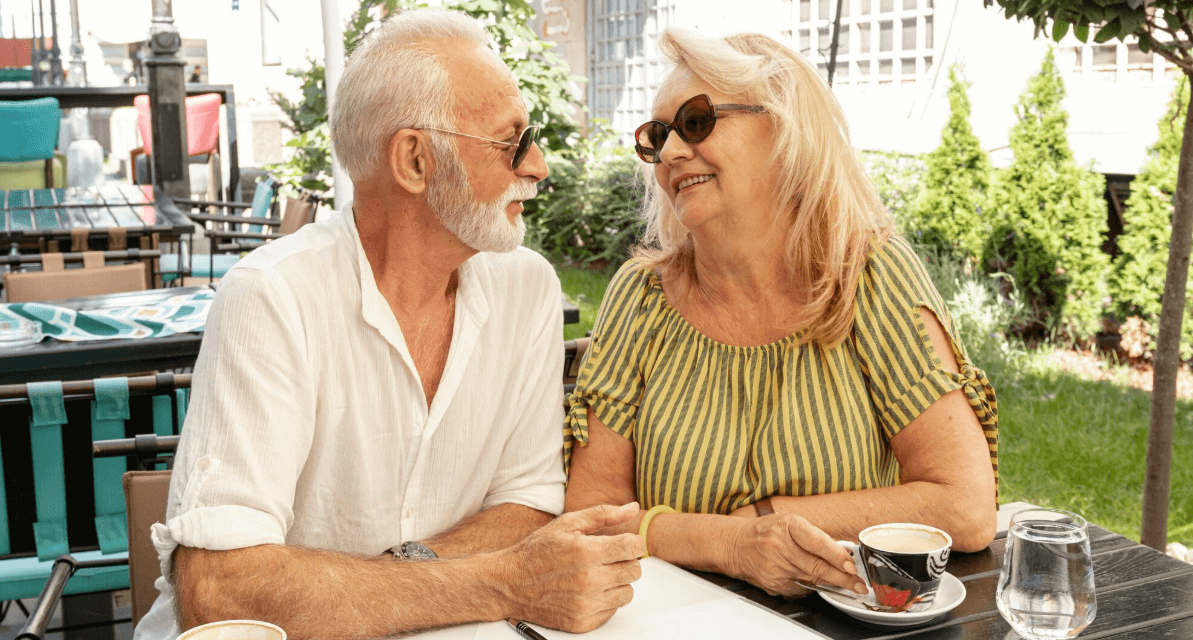 Mature couple enjoying an outdoor afternoon together