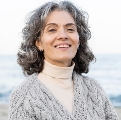 Mature woman relaxing outdoors